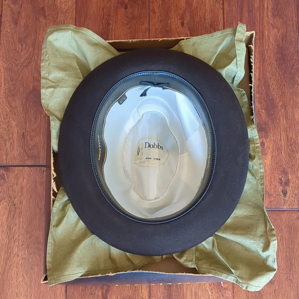 MEN'S VINTAGE DOBBS FELT BROWN FEDORA SIZE 6 7/8 - Picture 16 of 16